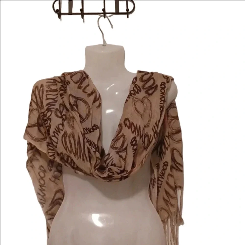 2 light Brown  scarves